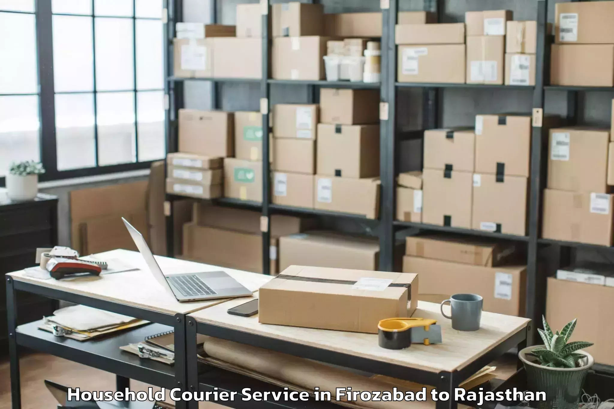 Easy Firozabad to Bonli Household Courier Booking